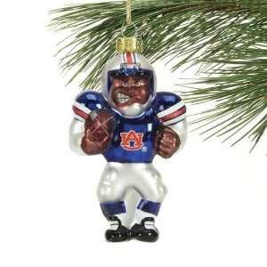 Auburn Tigers Angry Football Player Glass Ornament:  Sports 