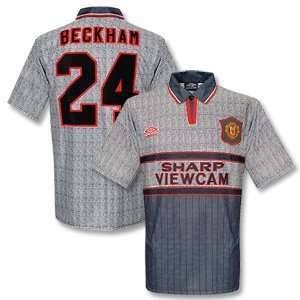  95 96 Man Utd Away Jersey + Beckham No.24 Sports 