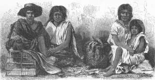 MEXICO: Mexican Indians at market, antique print, 1880  