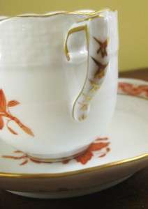 Herend CHINESE BOUQUET RUST AOG Demi Cup & Saucer FLAT  