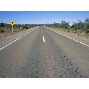  Kangaroo Sign and Empty Road, Flinders Range, South Australia 