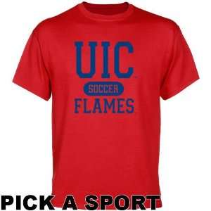  UIC Flames Red Custom Sport T shirt  