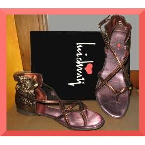   Victorias Secret Bronze Luichiny Leather Sandals 9 