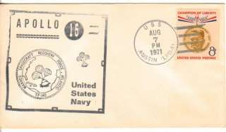 USS AUSTIN LPD 4 Naval Cover 1971 APOLLO 15 Cachet  