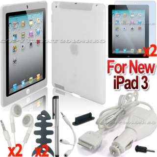   ADAPTER+CASE COVER+SCREEN PROTECTOR+STYLUS FOR APPLE NEW IPAD 3  