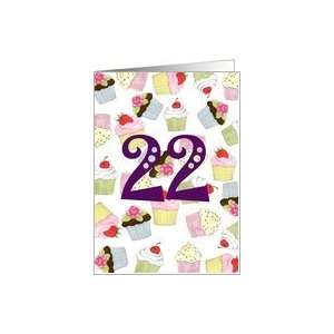   : 22nd Birthday Party Invitation, Cupcakes Galore Card: Toys & Games