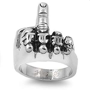  Stainless Steel Middle Finger Ring (Size 9   15)   Size 10 