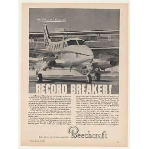  1966 Beechcraft King Air Airplane Paris Air Show Print Ad 