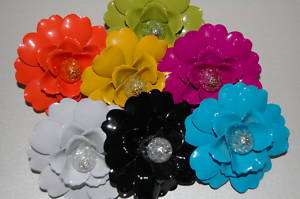 Large Oversized Colorful Metal Flower Ring  