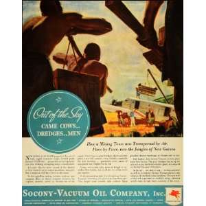  1935 Ad Socony Vacuum Oil Mining Jungles Air Transport 
