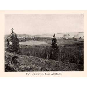  1910 Print Fort Chipewyan Alberta Canada Lake Settlement Forest 