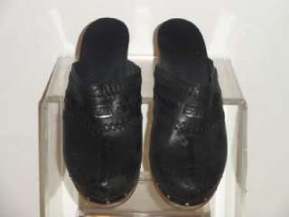 Ugg Australia Vivica Black Leather Clogs Mules Sandals Shoes Size 11 