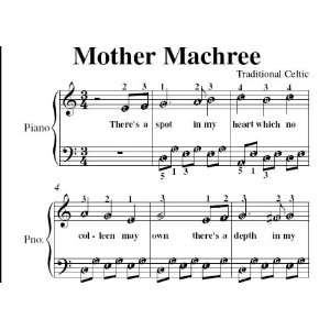  Mother Machree Easy Piano Sheet Music Traditional Celtic 