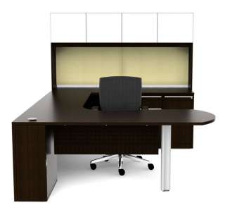 5pc U Glass Modern Executive Office Desk, #CH VER U5  