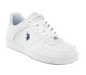 US Polo Assn TRIBUTE LO II Mens White Navy Lowtop Casual Athletic 