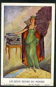 TYPEWRITER Art Deco AD Postcard  