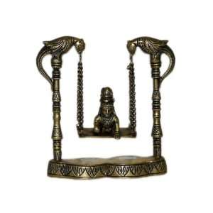  Baby Krishna Swing Statue Brass Alter Sculpture India 8 