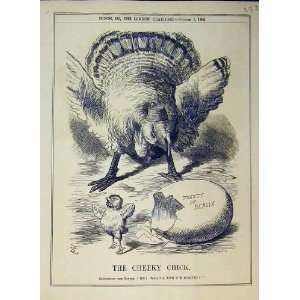  1885 Turkey Bird Chick Treaty Berlin Egg Politics Print 