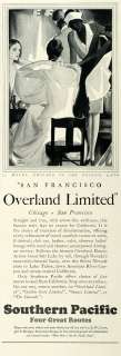   art 1929 ad southern pacific san francisco overland limited train