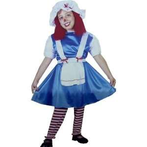  Rag Doll Costume with Yarn Hair, Mop Cap and Red and White 