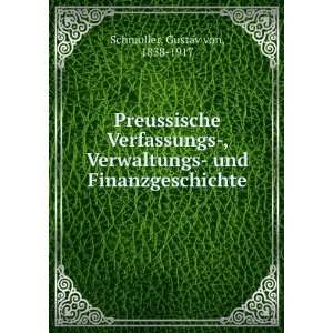     und Finanzgeschichte Gustav von, 1838 1917 Schmoller Books