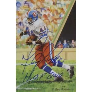 Floyd Little Autographed Denver Broncos Goal Line Art