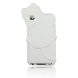  White Cat (Cute Animal) Silicone Case for Ipod Touch 4 