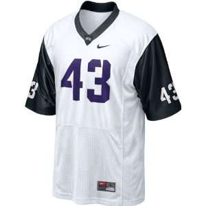 Horned Frogs Replica Football Jersey: Nike #43 White Replica Football 