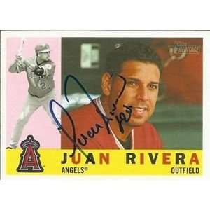  Juan Rivera Signed Angels 2009 Topps Heritage Card: Sports 