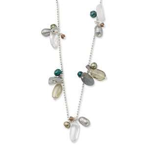   Silver Crystal/Kyanite/Quartz/Rock Quartz/Pearl Necklace Jewelry