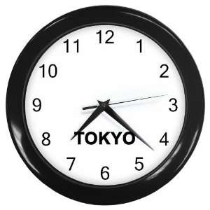  Tokyo Timing Wall Clock (Black): Home & Kitchen