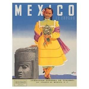  World Travel Poster Mexico Le Espera 9 inch by 12 inch 