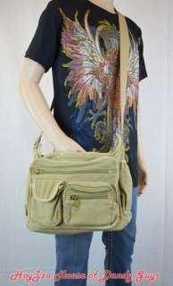 Casual Canvas Medium Size Cross Body Daily Messenger Shoulder Bag 