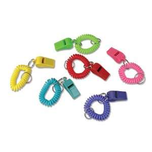  Colorful Spiral Bracelet Whistles (1 dz): Toys & Games