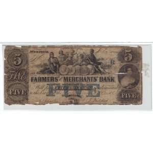  Farmers and Merchants Bank $5 Note 