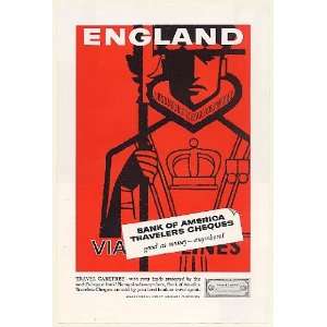  1957 England Knight Guard Bank of America Print Ad (50560 