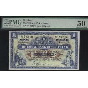  1938 ROYAL BANK OF SCOTLAND one pound PMG50 Everything 