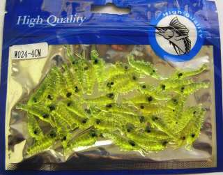 40 pc Trout Bass Crappie Scented Micro Shrimp Lures 4cm NEW  