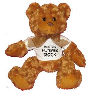  Minature Bull Terriers Rock Plush Teddy Bear with WHITE T 