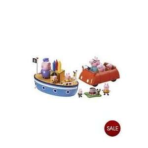  Peppa Pigs Deluxe Playset with Grandpa Pigs boat, Daddys 