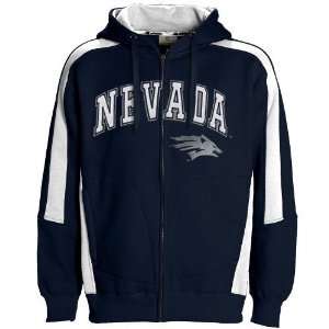  Nevada Wolf Pack Navy Blue Spiral Full Zip Hoody Sweatshirt 