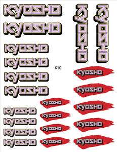 kyosho rc car sticker decal Tamiya HPI Losi associated  