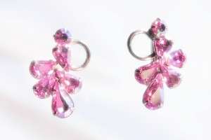   Designer Jewellery SHERMAN Pink Aurora Borealis 1 Screwback EARRINGS