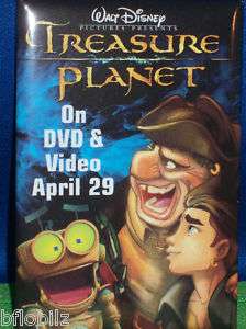 Disney Treasure Planet DVD/Video 2002 Promo Pin Button  