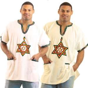  Ethiopian Star Dashiki   WhiteLarge 