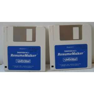 Individuals ResumeMaker   2 3.5 Floppy Diskettes   Copyright 1989