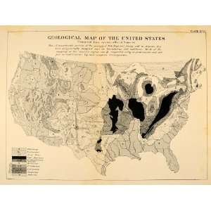   Map Geological Geology Rocks B/W   Original Print Map