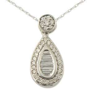   Color Fashion Pendant in 14k White Gold.Included with 18 14k