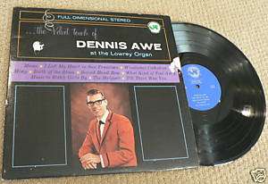 Velvet Touch of Dennis Awe at Lowrey Organ LP Record  