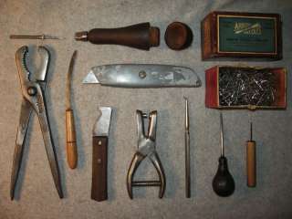   CRAFT Punch Hook Knife Cutter Plier Awl Pins Vtg Tool Hobby Lot  